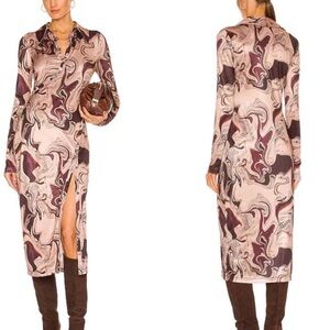Song of Style Rommie Midi Dress in Brown Marble Size M NEW WITH TAGS